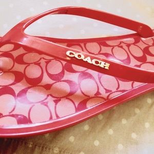 Coach LYRA Red Jelly Flip Flops Thong Sandals Sz 9